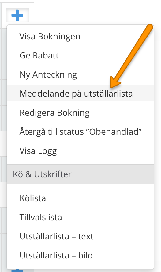 Menyval lämna meddelande